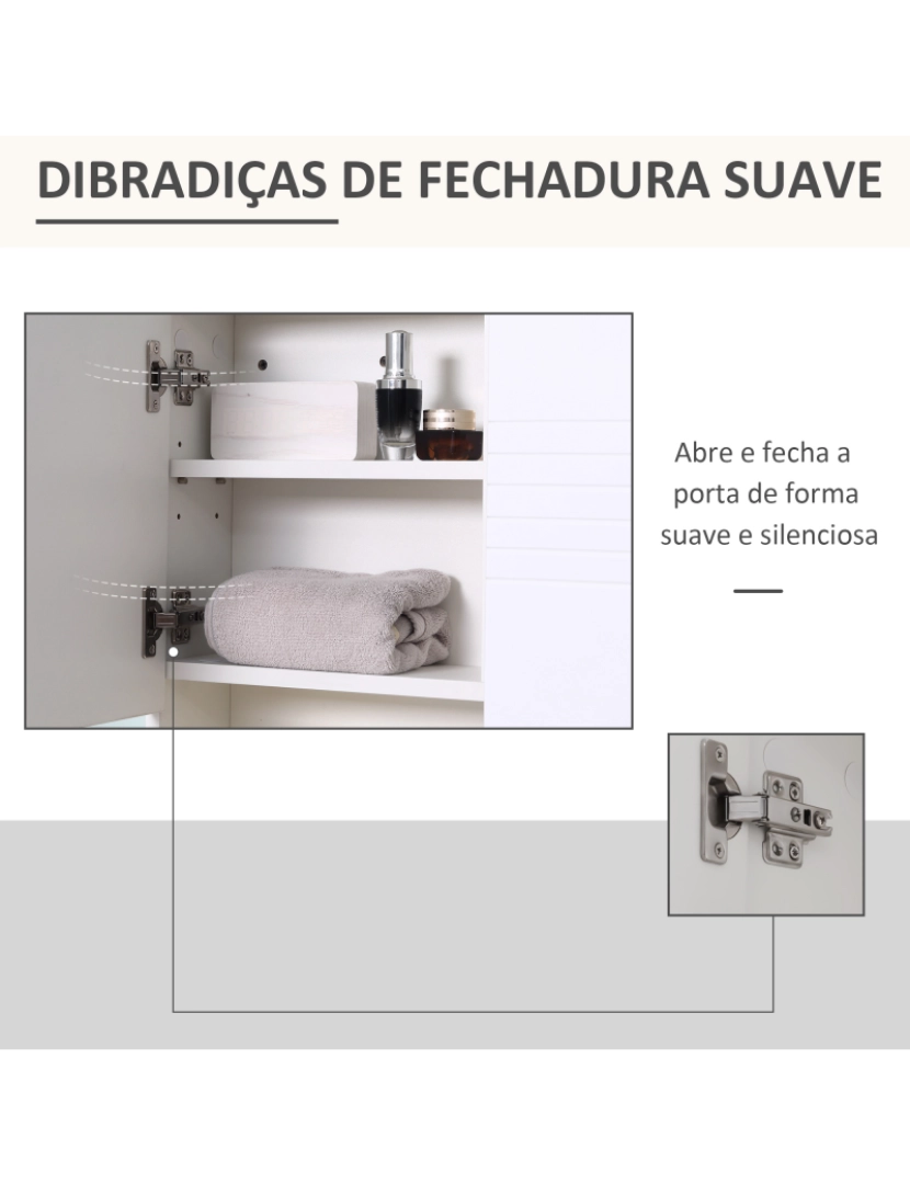 imagem de Armário Casa de Banho com Espelho 54x15x55cm cor branco 834-3697