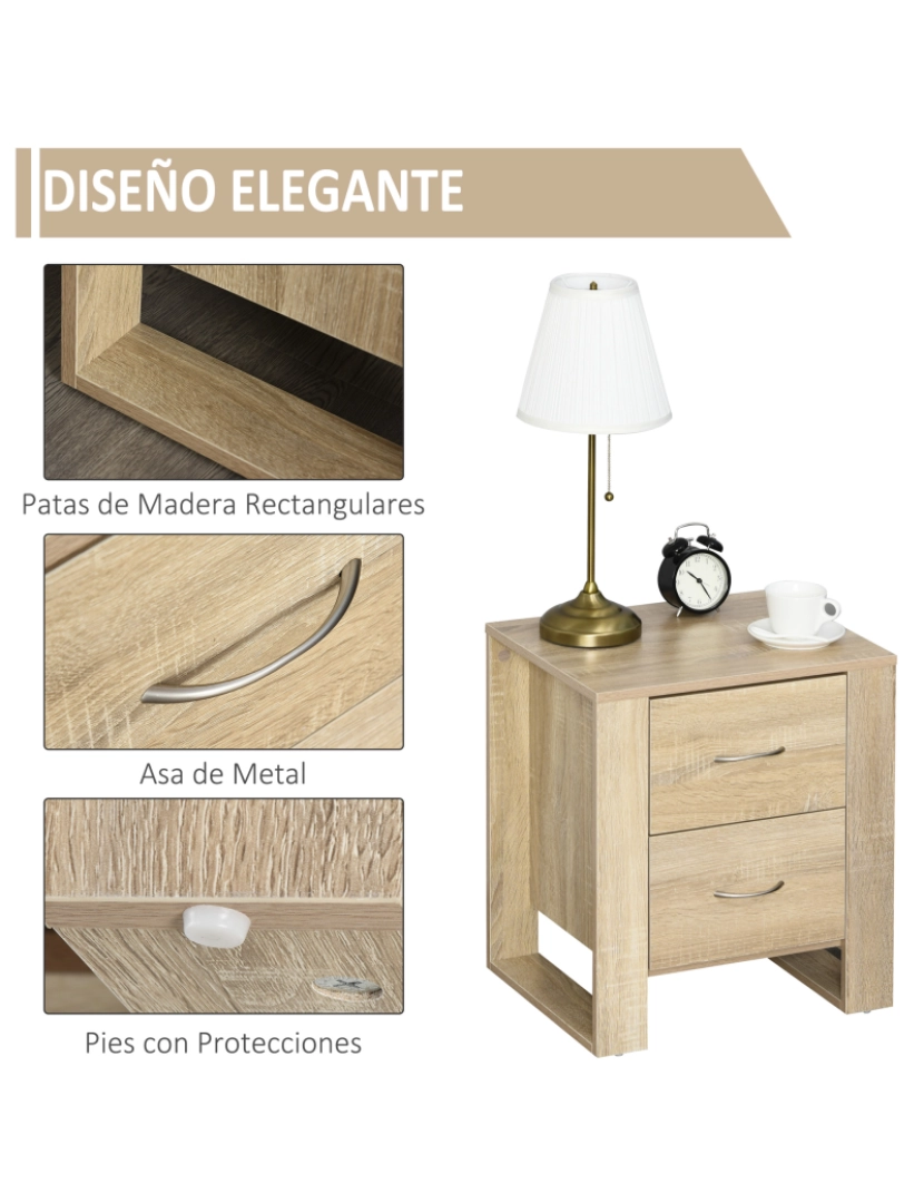 imagem de Mesa de Cabeceira 48x39x54cm cor cor de carvalho 831-293ND6