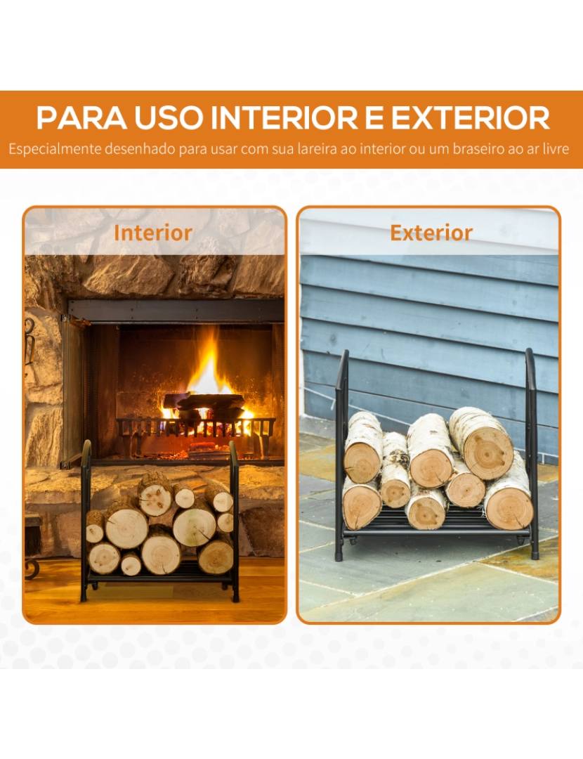 imagem de Suporte para Lenha 39.5x31.5x39.5cm cor preto 842-2106