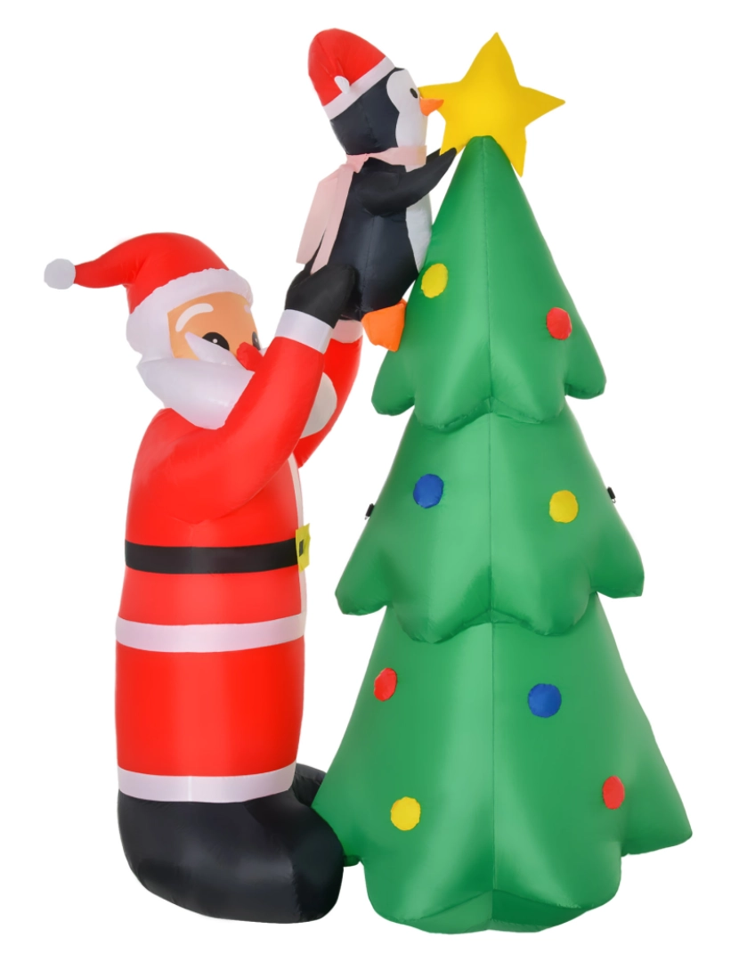 Homcom - Árvore de Natal Inflável 123x80x184cm cor multicor 844-391V90