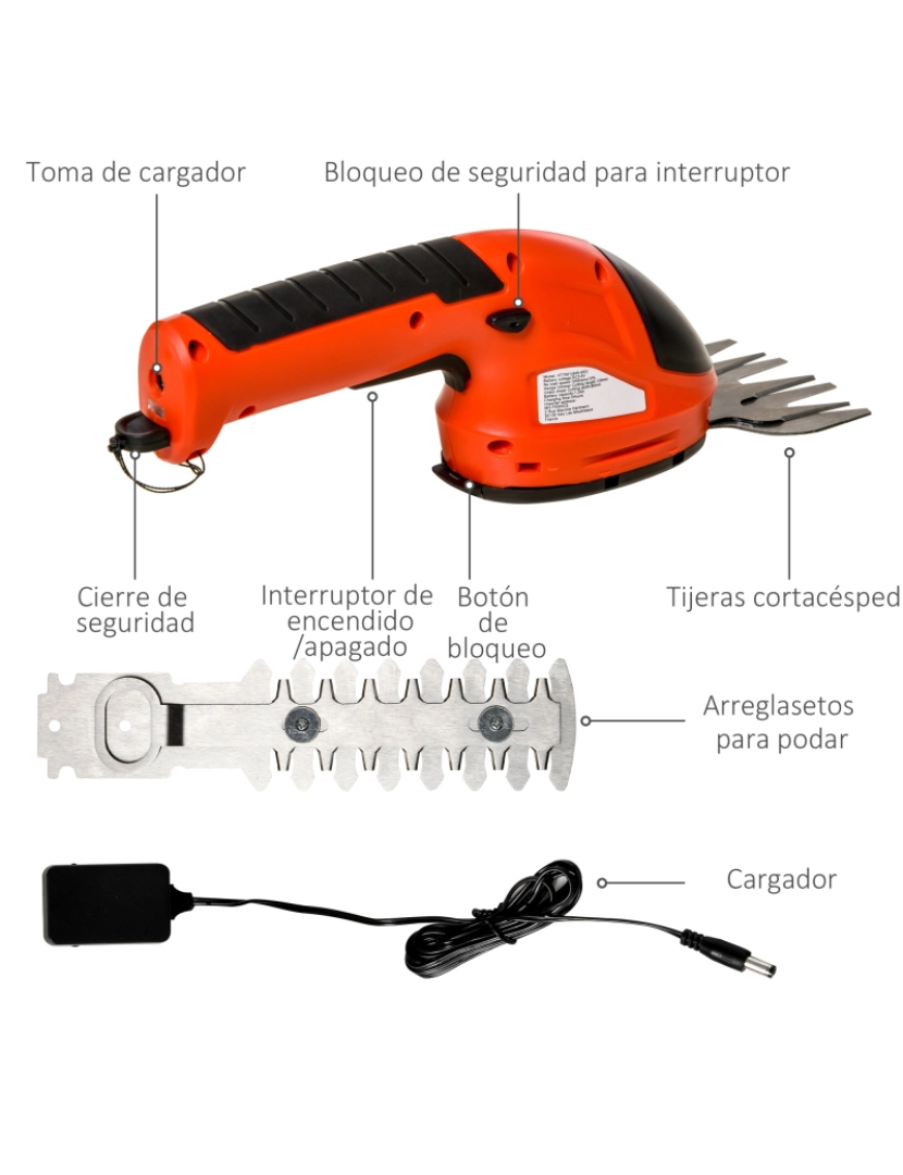 imagem de Tesoura para Relva 37x6x9.5cm cor vermelho e preto 845-4935