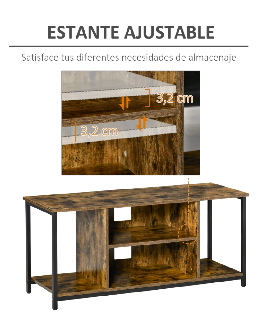 imagem de Móvel de TV 110x40x50cm cor castanho rústico 839-1845