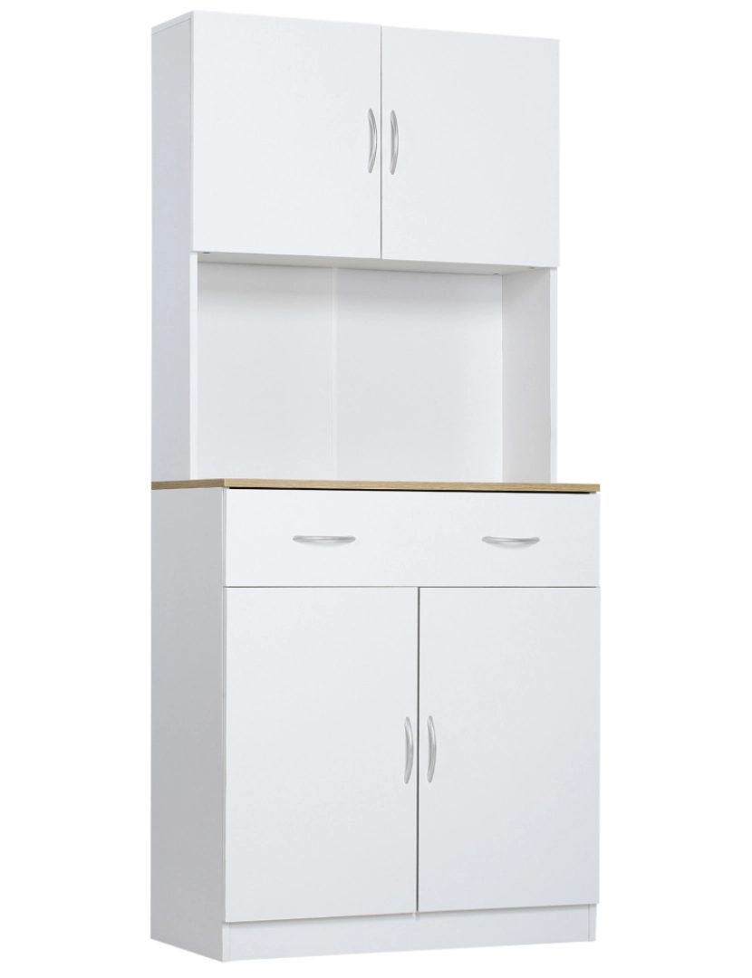 Homcom - Armário de Cozinha 80x40x180cm cor branco 835-538