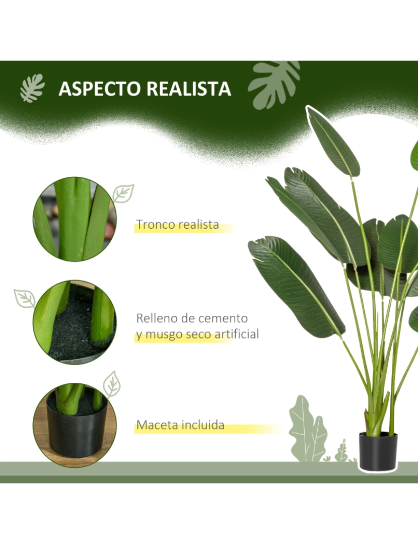 imagem de Planta Artificial Bananeira 15x15x160cm cor verde 830-4424