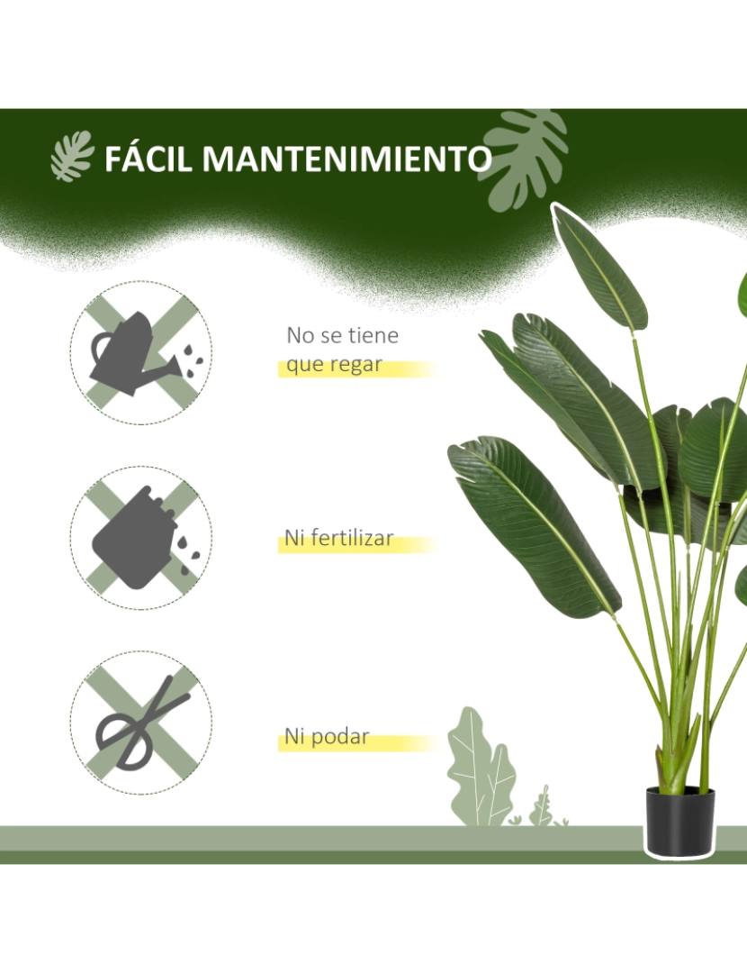 imagem grande de Planta Artificial Bananeira 15x15x160cm cor verde 830-4425