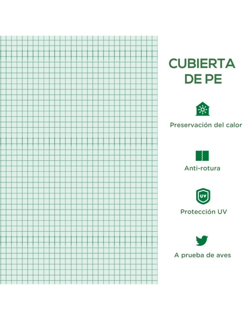 imagem de Outsunny Cobertura de Estufa tipo Túnel 247x200x200cm Cobertura de Substituição para Estufa de Polietileno com 4 Janelas e Porta Enrolável Proteção de Plantas para Jardim Verde5