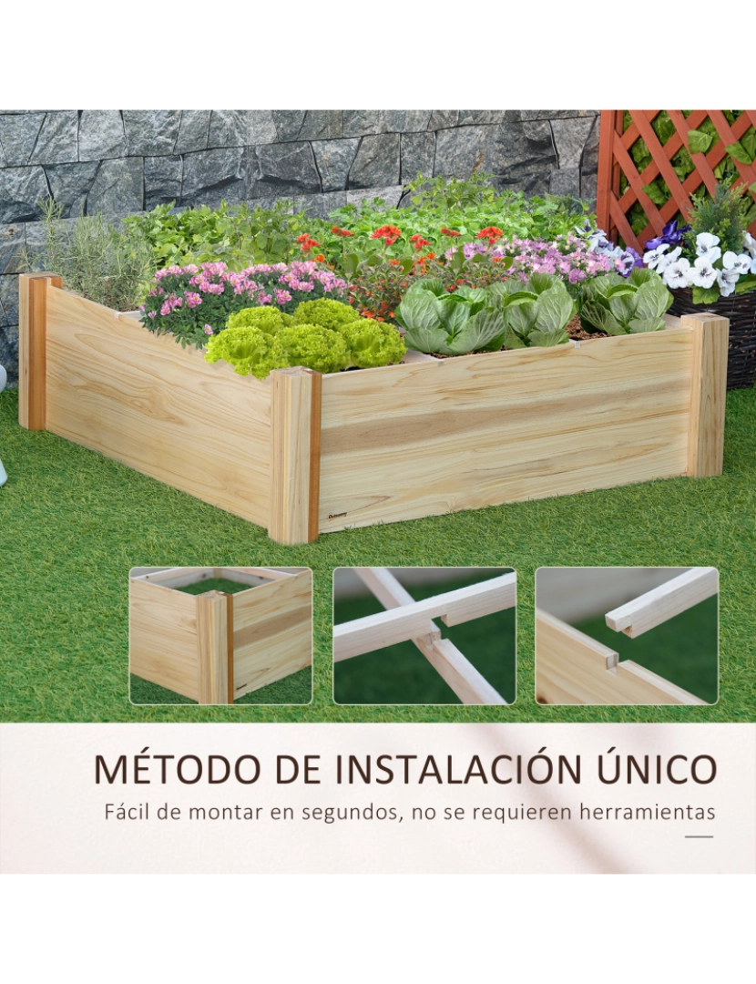 imagem de Plantador de Madeira 90x90x28cm cor cor de madeira natural 845-6296