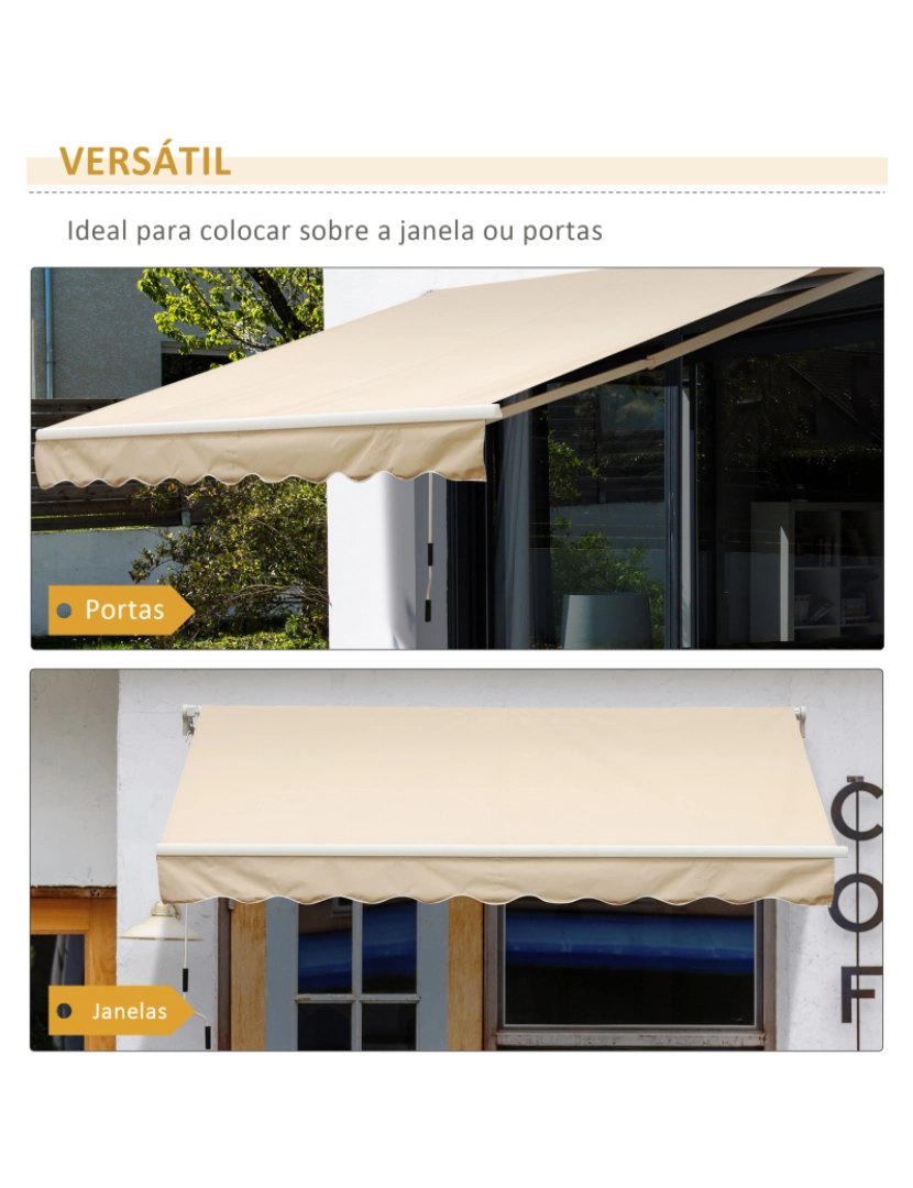 imagem de Toldo Manual Retrátil 295x245x150cm cor bege 840-150CW6