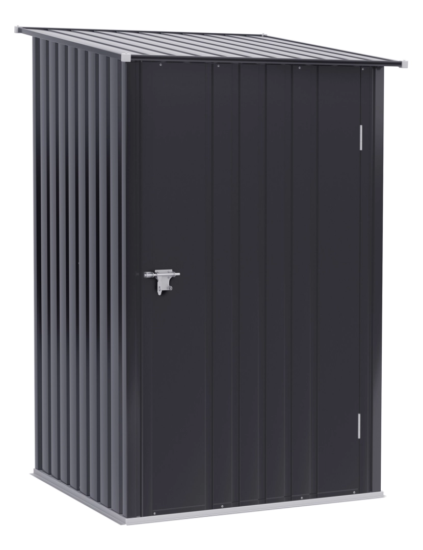 Outsunny - Outsunny Abrigo de Jardim 0,92 m² 100x103x160cm Abrigo Exterior de Aço Galvanizado com Porta Fechadura e Teto Inclinado para Armazenamento de Ferramentas Cinza Escuro