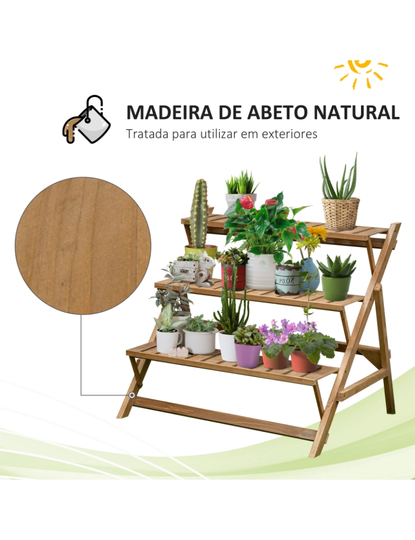 imagem de Suporte de Madeira para Plantas 101x83x88cm cor marrom 845-6854
