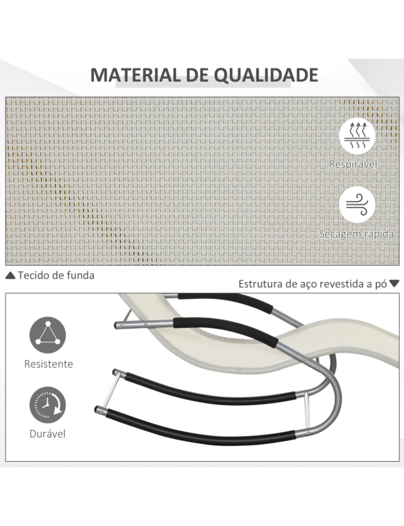 imagem de Espreguiçadeira Baloiço 63x148x85cm cor bege 84A-091V01BG6