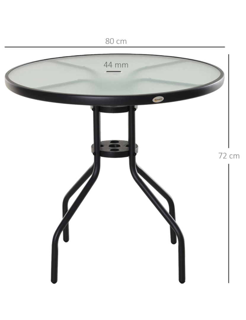 imagem de Mesa de Jardim Redonda 80x80x72cm cor preto 84B-3083