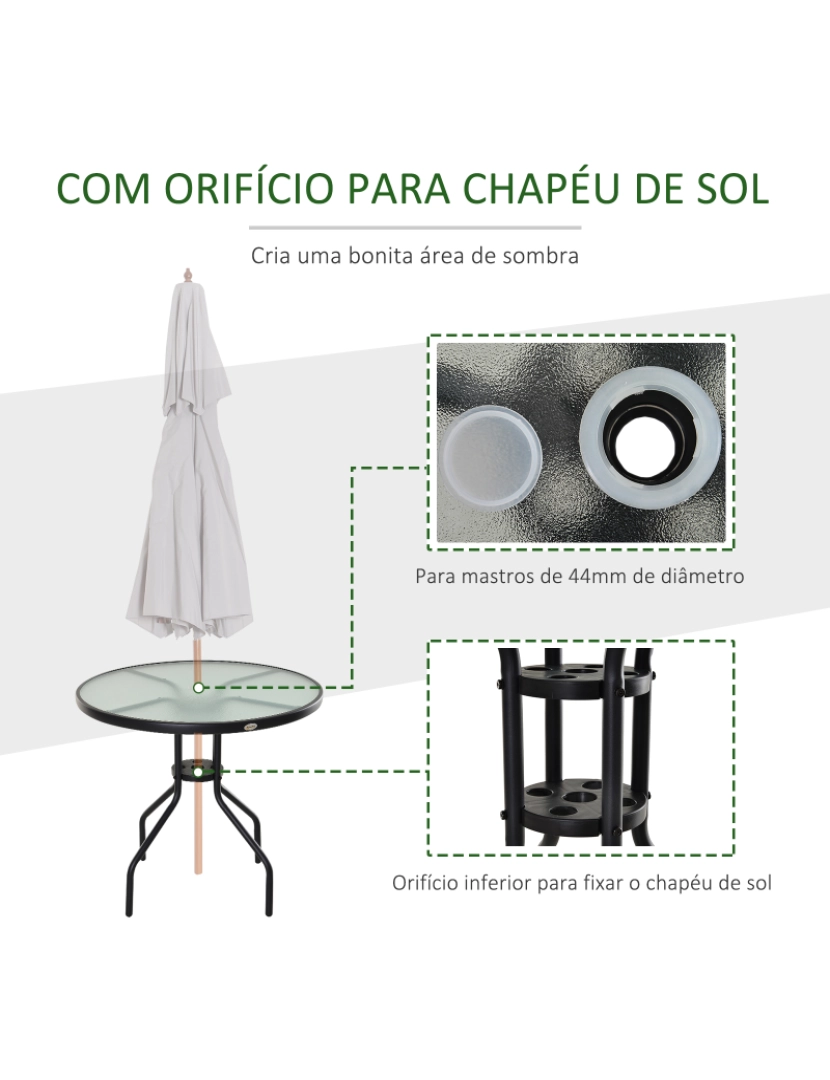 imagem de Mesa de Jardim Redonda 80x80x72cm cor preto 84B-3084