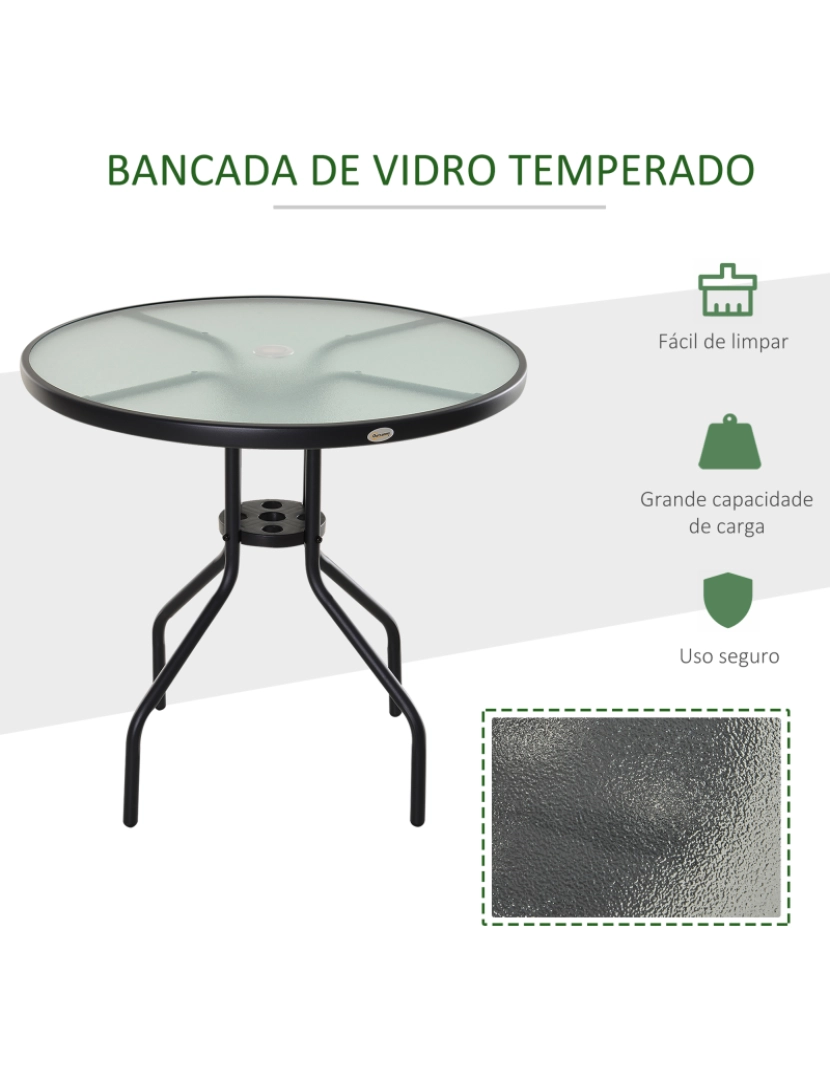 imagem de Mesa de Jardim Redonda 80x80x72cm cor preto 84B-3085