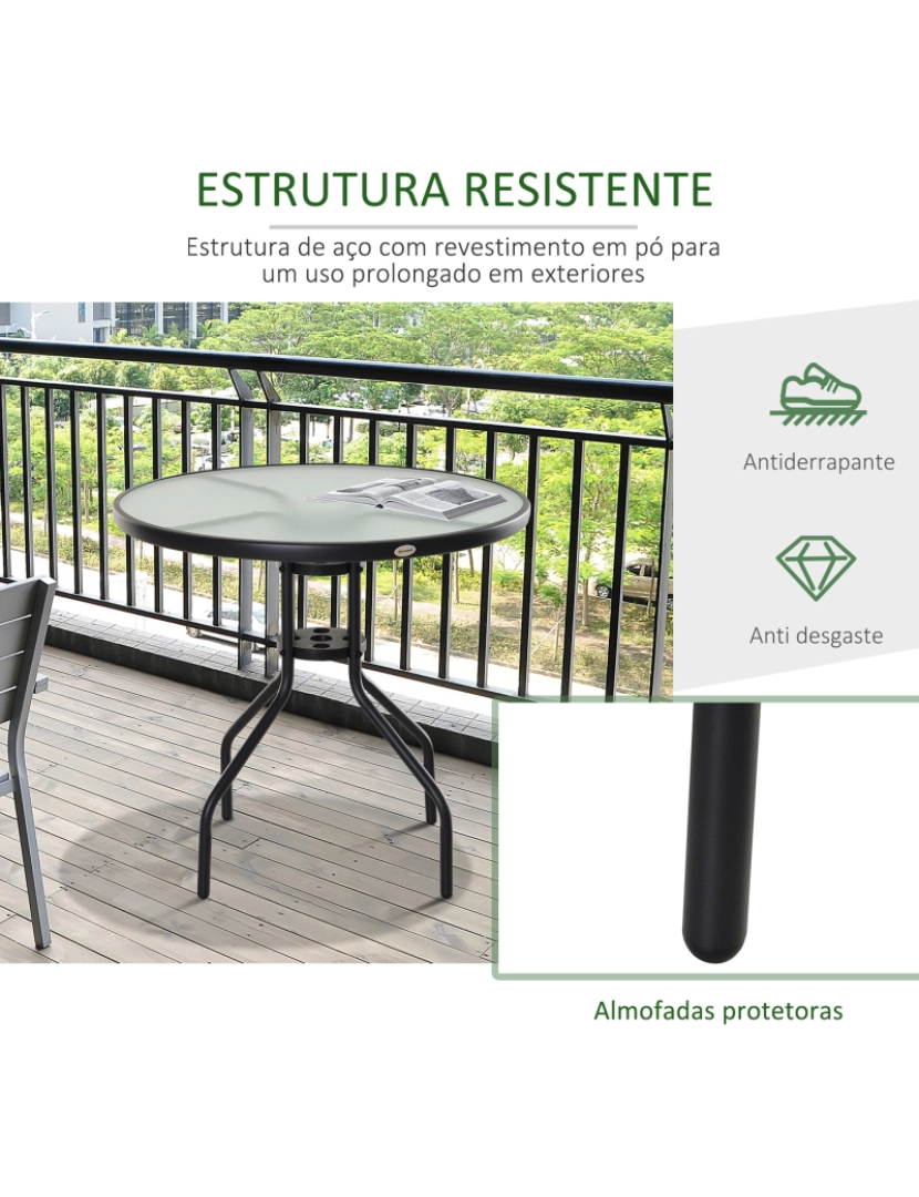 imagem de Mesa de Jardim Redonda 80x80x72cm cor preto 84B-3086