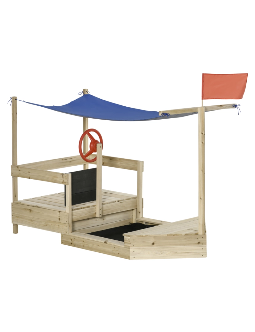 imagem de Caixa de Areia para Crianças 180x91.5x144cm cor cor de madeira natural 343-0471