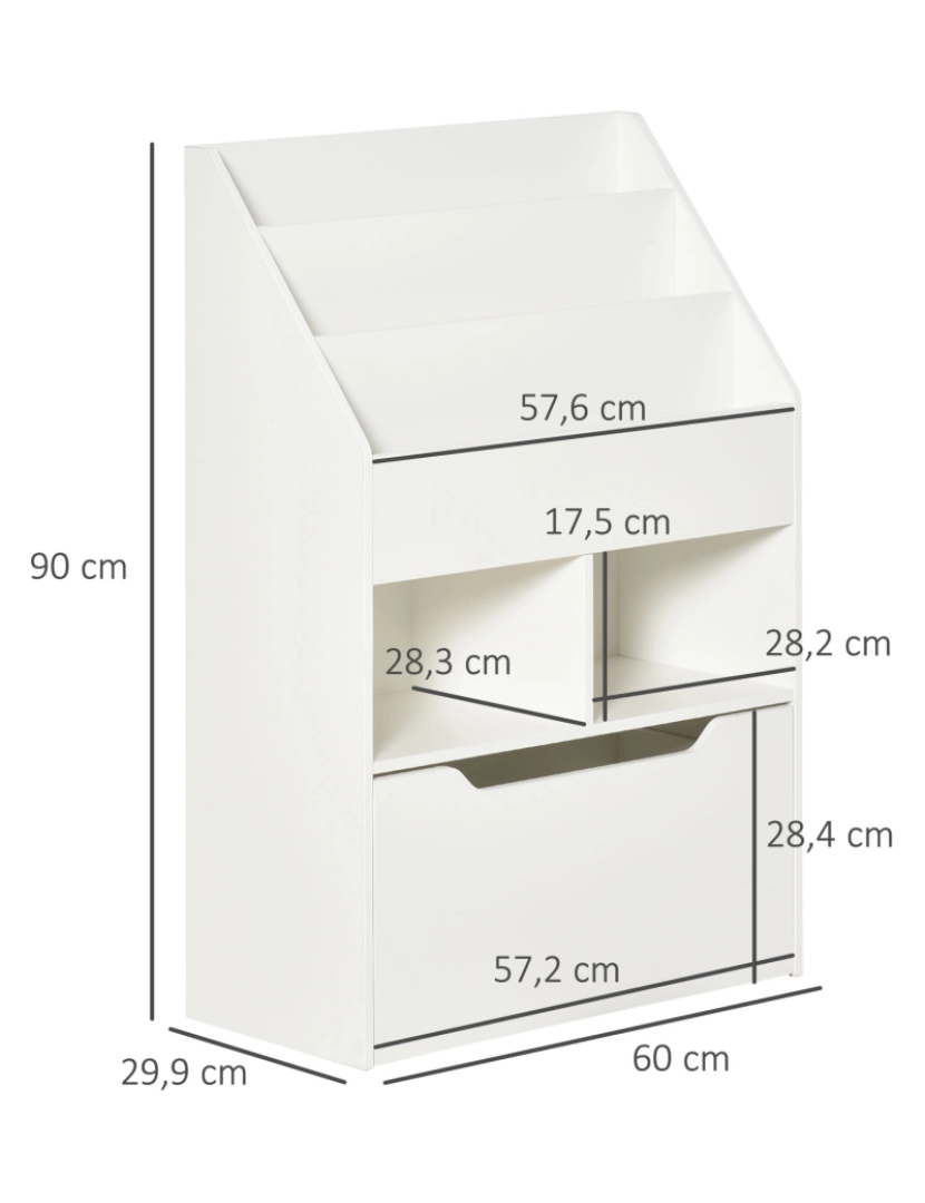 imagem de Estante Brinquedos 60x29.9x90cm cor branco 311-048WT3