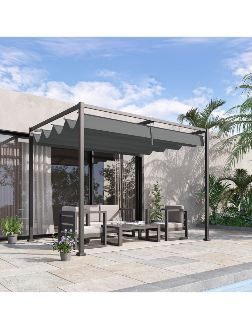 imagem de Pérgola de Jardim 298x213x222cm cor cinzento 84C-1752