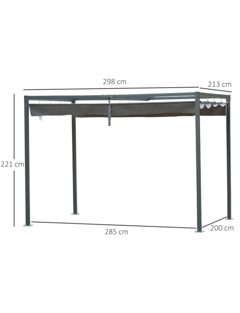 imagem de Pérgola de Jardim 298x213x222cm cor cinzento 84C-1753