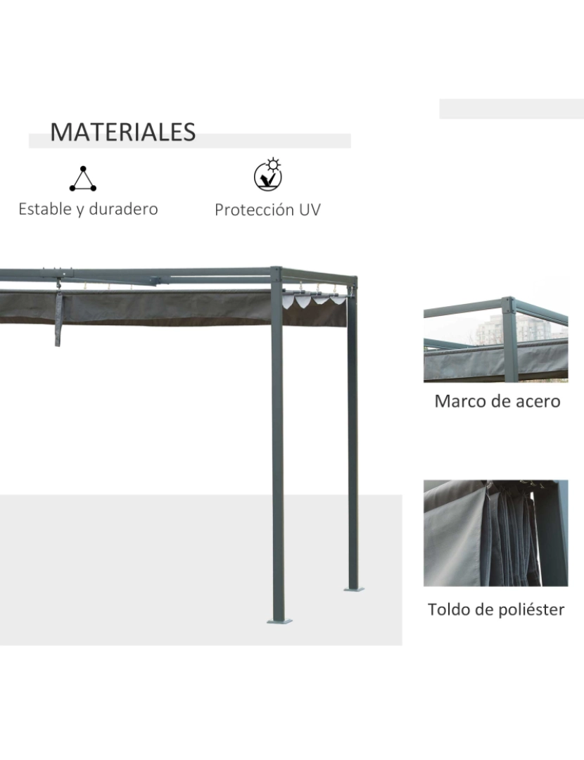 imagem de Pérgola de Jardim 298x213x222cm cor cinzento 84C-1754