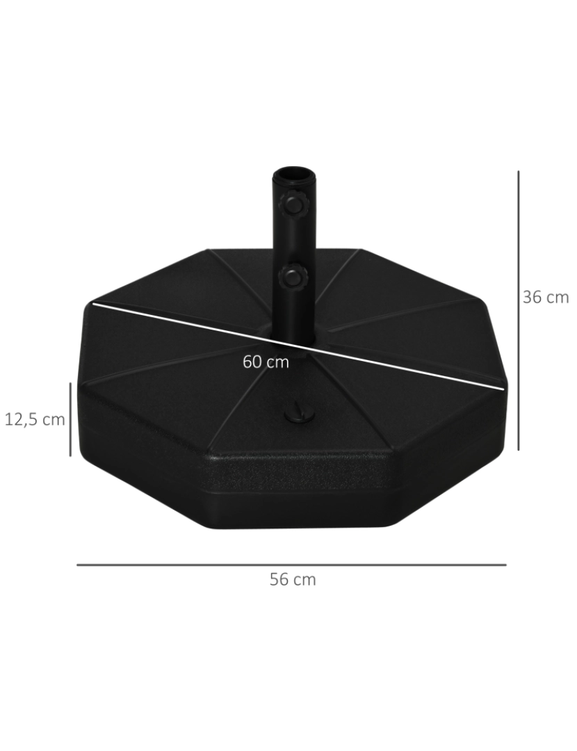 imagem de Base Chapéu de Sol 60x60x36cm cor preto 84D-1433