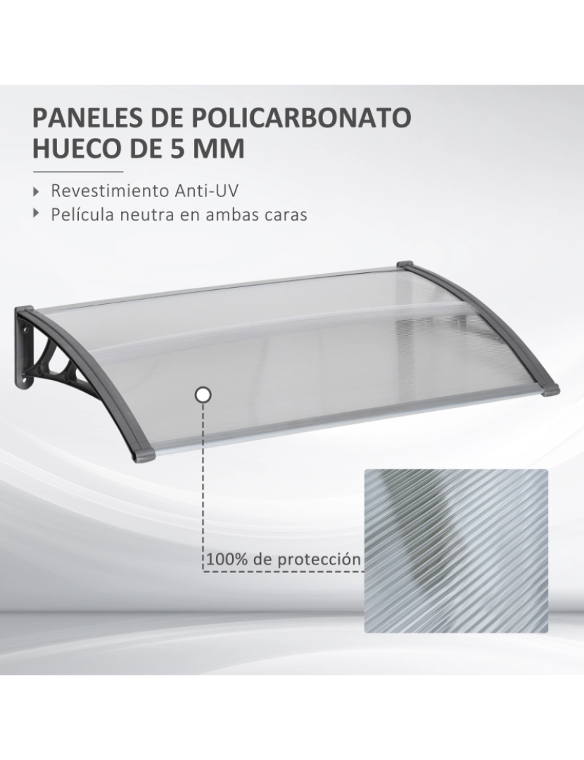 imagem de Marquise 110x60x23cm cor cinza e transparente B70-058GY4