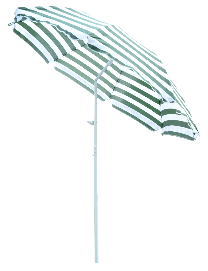 Outsunny - Chapéu de Sol de Praia 180x180x200cm cor verde e branco 01-0220