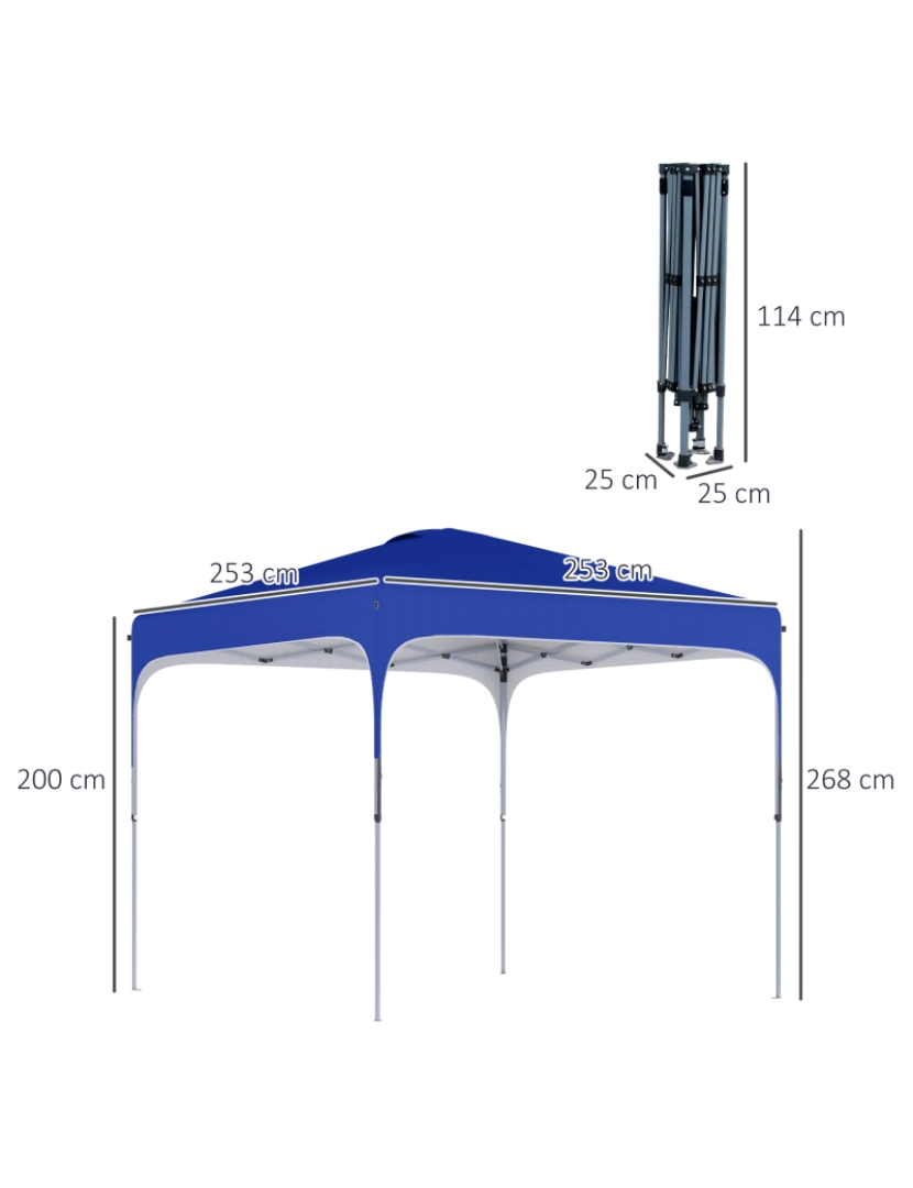 imagem de Tenda Dobrável 253x253x268cm cor azul 84C-262BU3