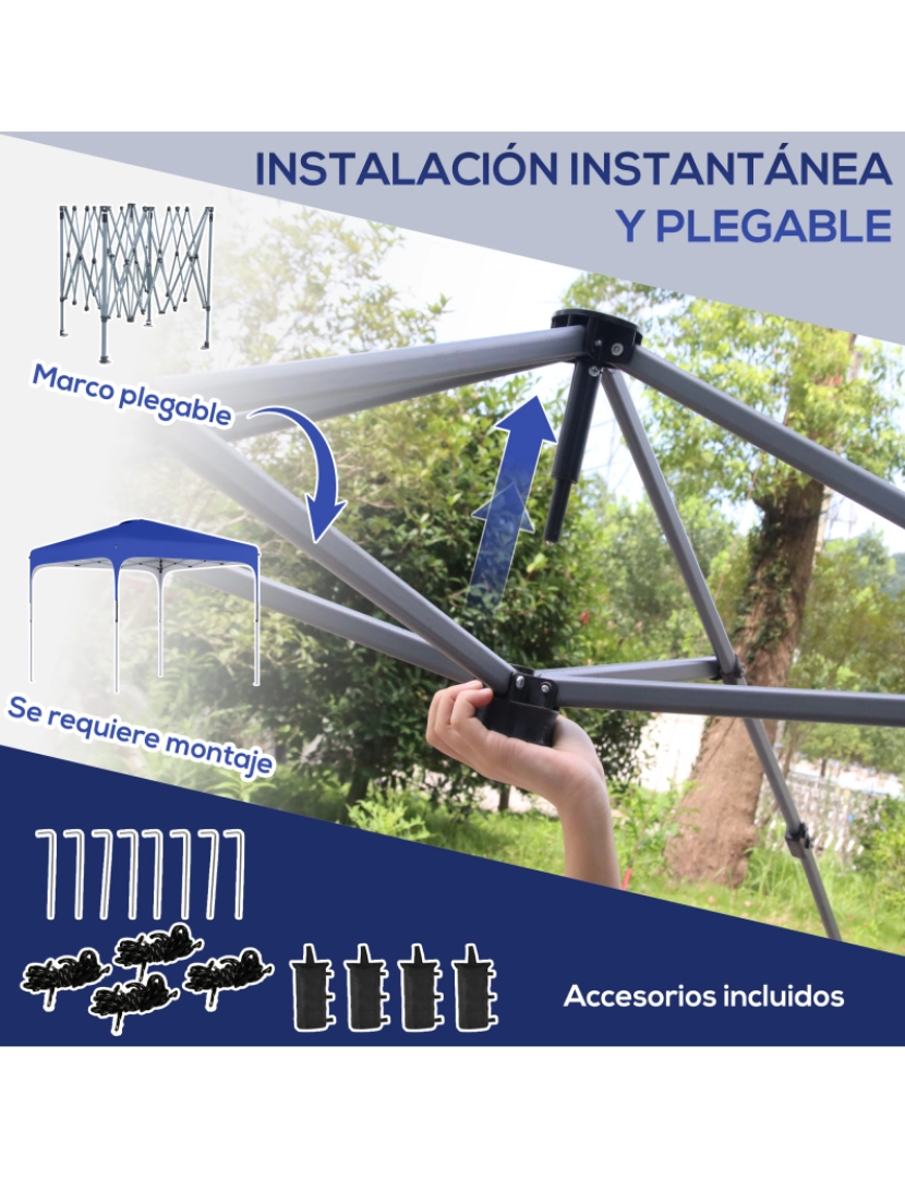 imagem de Tenda Dobrável 253x253x268cm cor azul 84C-262BU5