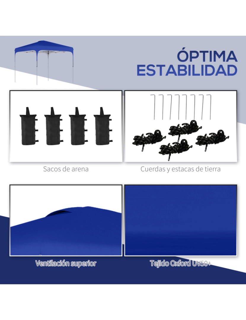 imagem de Tenda Dobrável 253x253x268cm cor azul 84C-262BU7