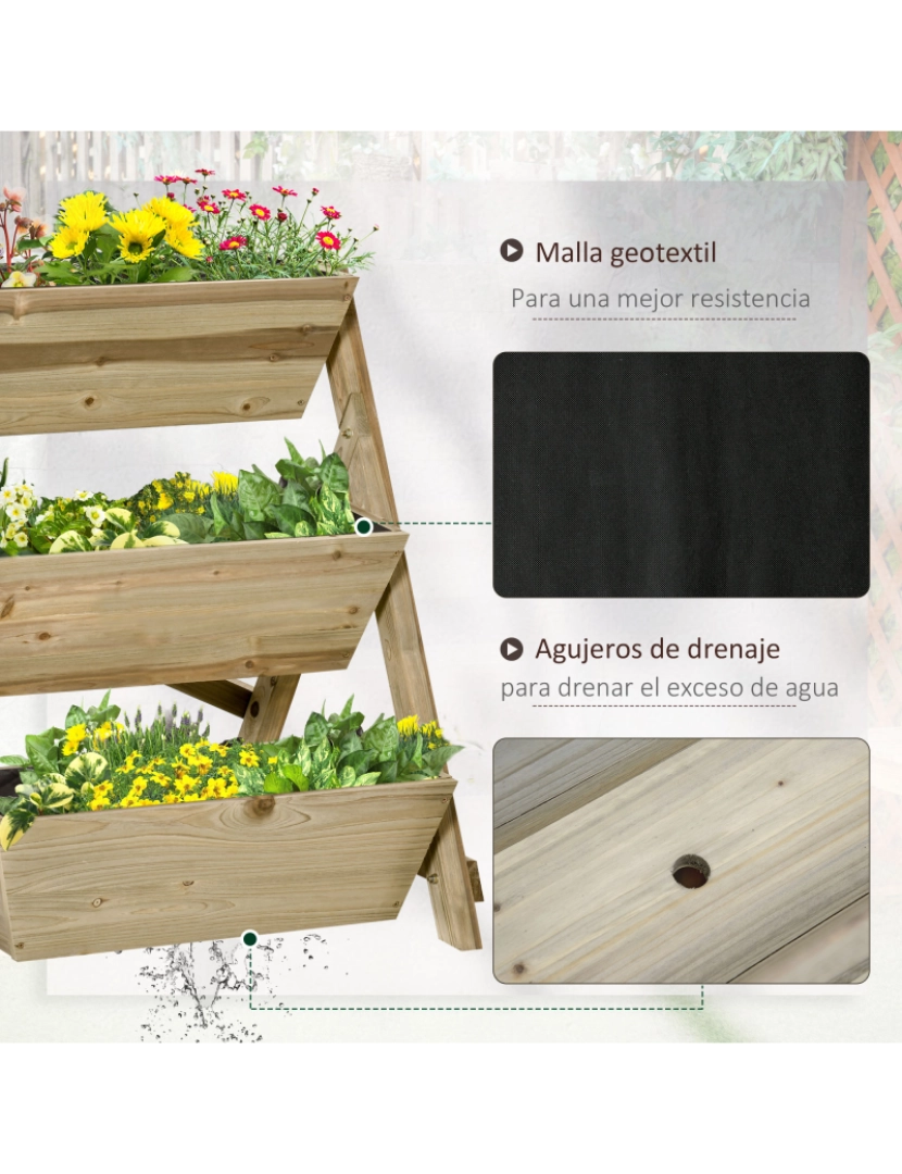 imagem de Horta de Escada 71x61x77cm cor cor de madeira natural 845-6515