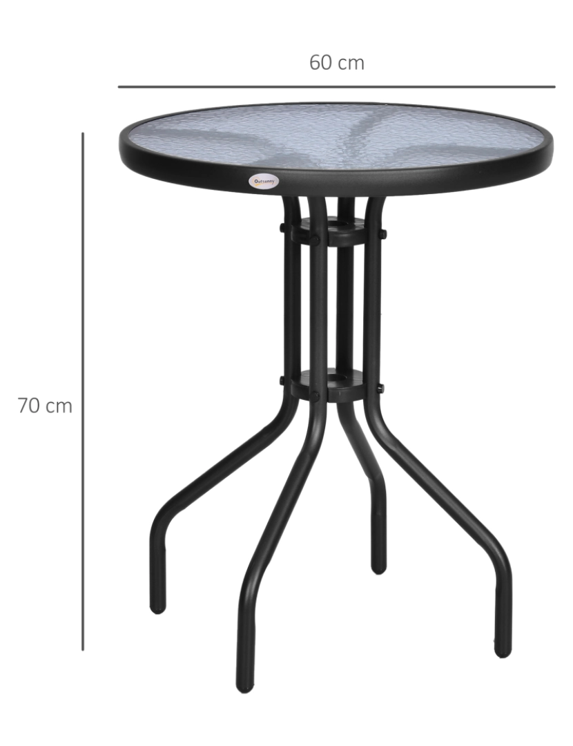 imagem de Mesa de Jardim 60x60x70cm cor preto 84B-1473