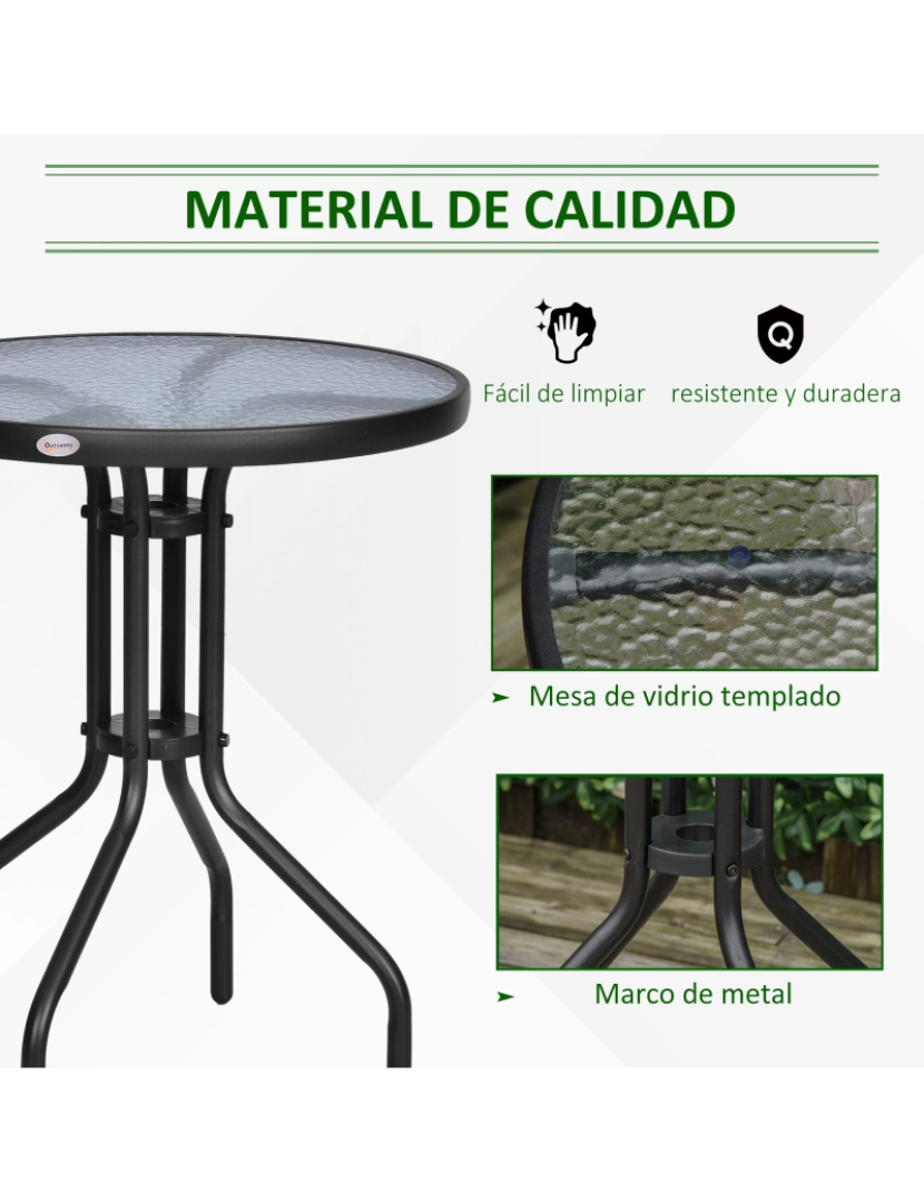 imagem de Mesa de Jardim 60x60x70cm cor preto 84B-1474