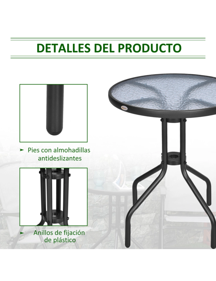 imagem de Mesa de Jardim 60x60x70cm cor preto 84B-1476