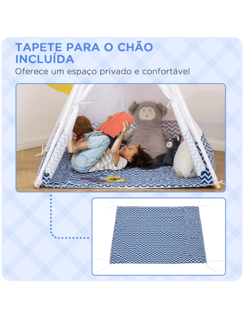 imagem de Tenda Tipi Infantil 120x120x155cm cor azul 331-0217