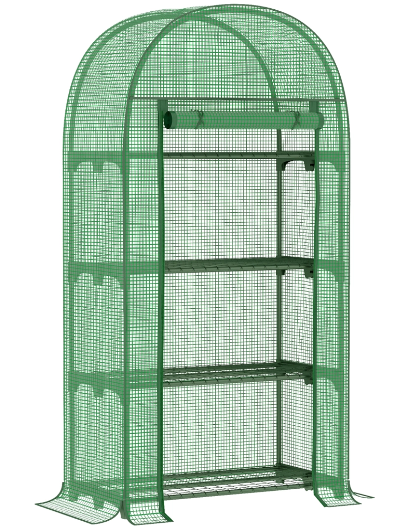 Outsunny - Estufa Vertical de Jardim 80x49x160cm cor verde 845-607V01