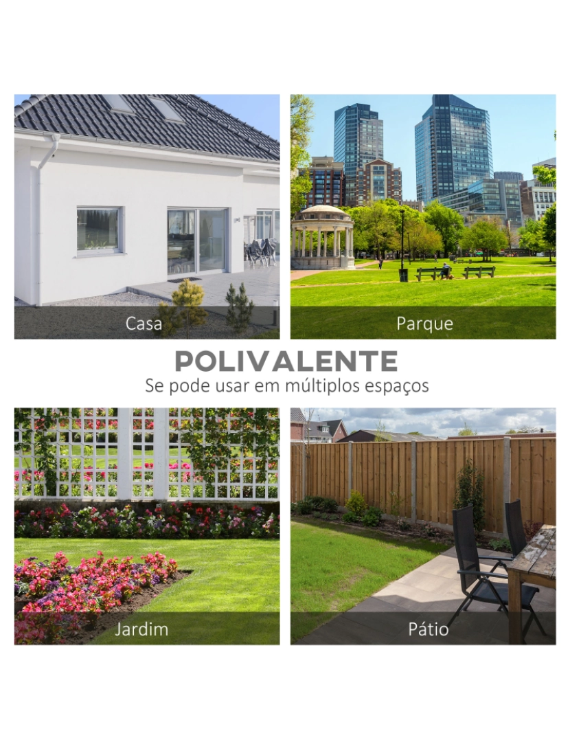 imagem de Outsunny Banco de Jardim de 2 Lugares 110x60x97cm Banco de Exterior de Metal com Encosto Decorativo e Apoio para os Braços para Terraço Balção 200kg Branco6
