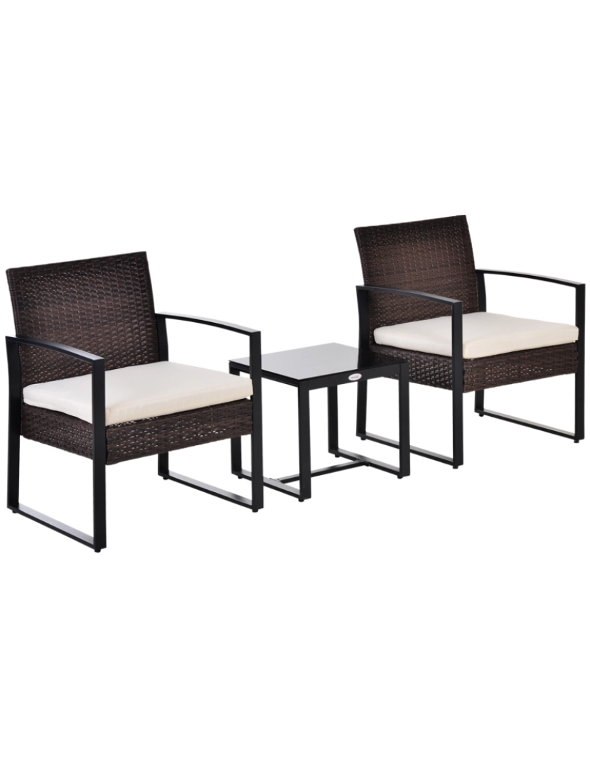 Outsunny - Conjunto de Cadeiras de Jardim 63x57x76cm cor marrom 863-012BN