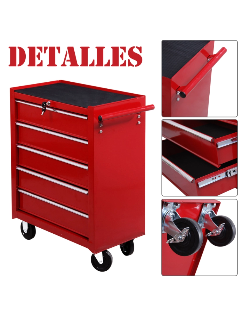 imagem de Carro de Ferramentas 67.5x33x77cm cor vermelho E2-00046