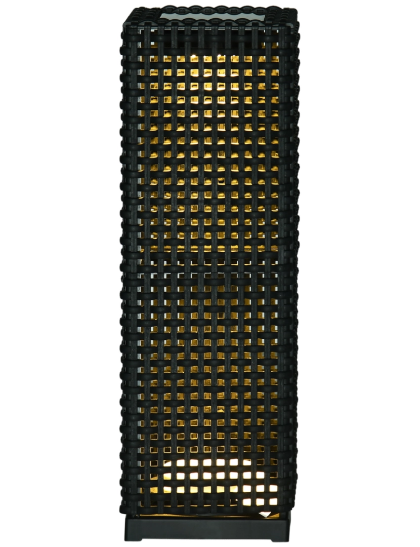 imagem de Outsunny Candeeiro de Jardim Candeeiro Solar de Exterior com Luzes LED Controlo Automático para Varanda Pátio 15,5x15,5x47cm Preto9