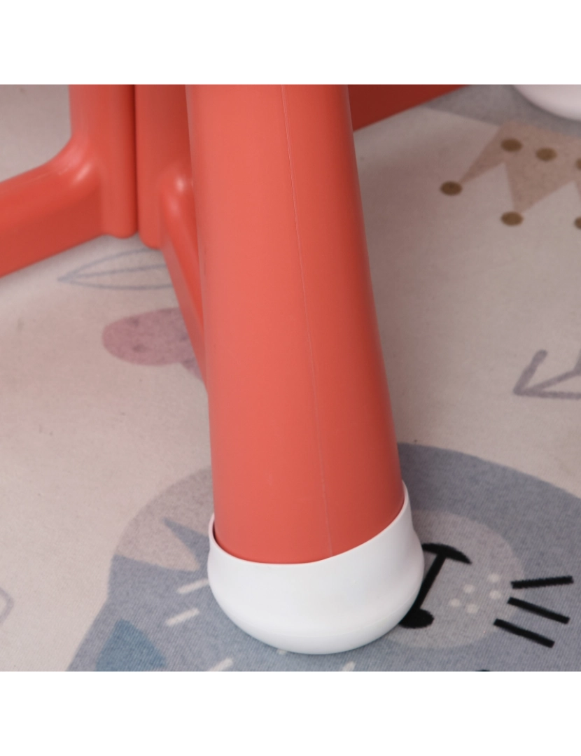imagem de HOMCOM Conjunto de Mesa Infantil e 2 Cadeiras Mesa com Quadro Branco Multifuncional para Crianças acima de 12 Meses 64,4x52x45,6 cm Vermelho Coral8