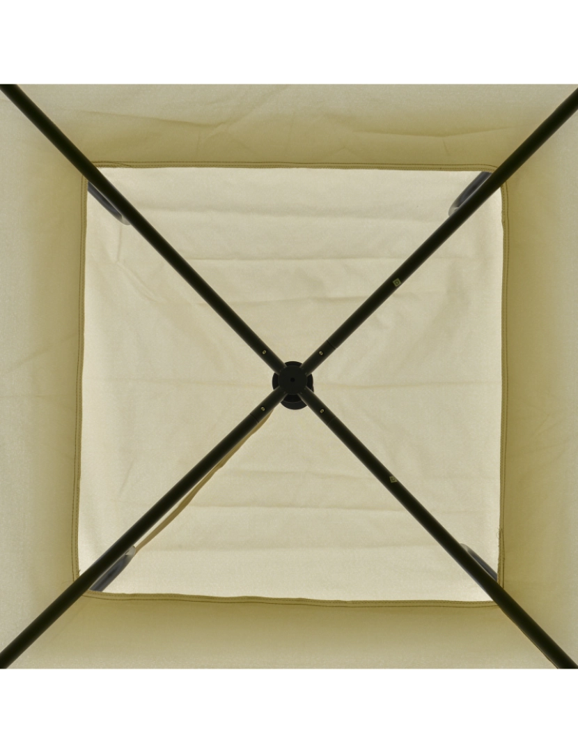 imagem de Outsunny Tenda Gazebo com teto duplo e 8 orifícios de drenagem para festas ao ar livre jardim 3,5 x 3,5 m bege7