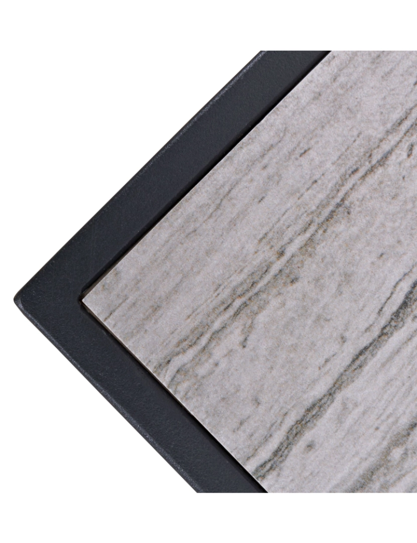 imagem de Outsunny Conjunto de Móveis de Jardim 3 Peças Jogo de 2 Cadeiras e Mesa com Bancada de Cristal Temperado Efeito Mármore para varanda Jardim 53,5x80,5x76cm Cinza8