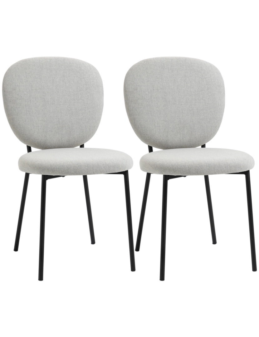 Homcom - Cadeiras de Sala de Jantar 46x59x82cm cor cinza claro 835-759V00LG