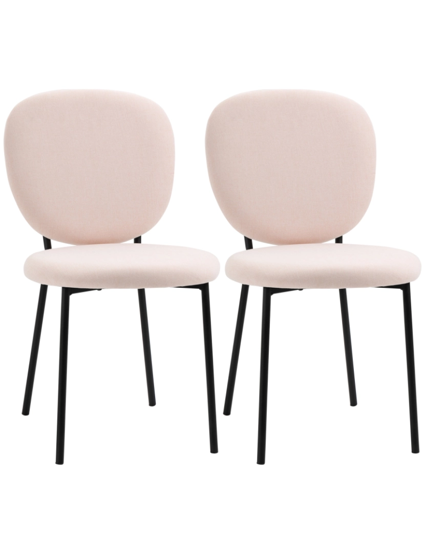 Homcom - Cadeiras de Sala de Jantar 46x59x82cm cor rosa 835-759V00PK