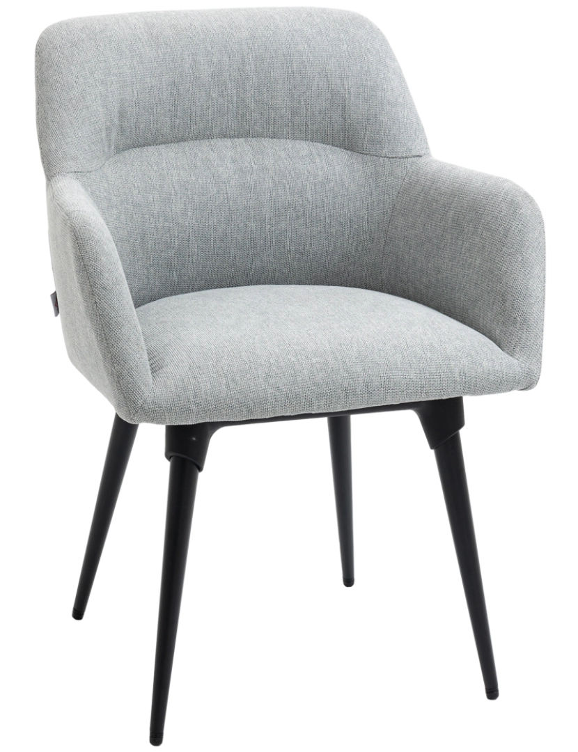 Homcom - Cadeira Individual 59,5x59,5x78,5 cor cinzento 839-562V01GY