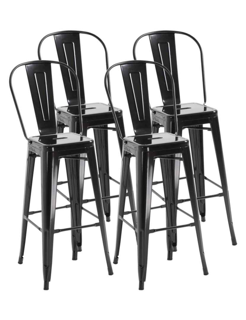 imagem de Bancos de Bar 44x49x116cm cor preto 835-122BK1