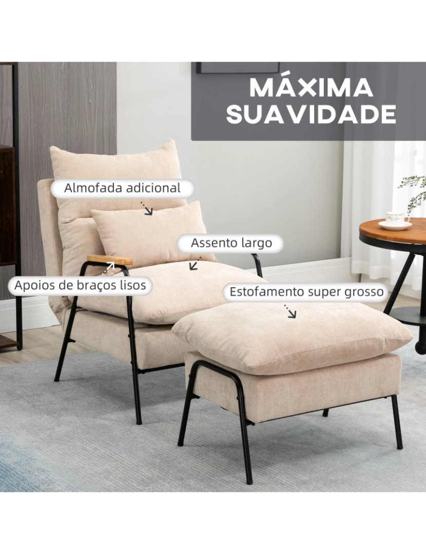 imagem de Poltrona Relax 68x91,5x88cm cor bege 839-505V00BG6