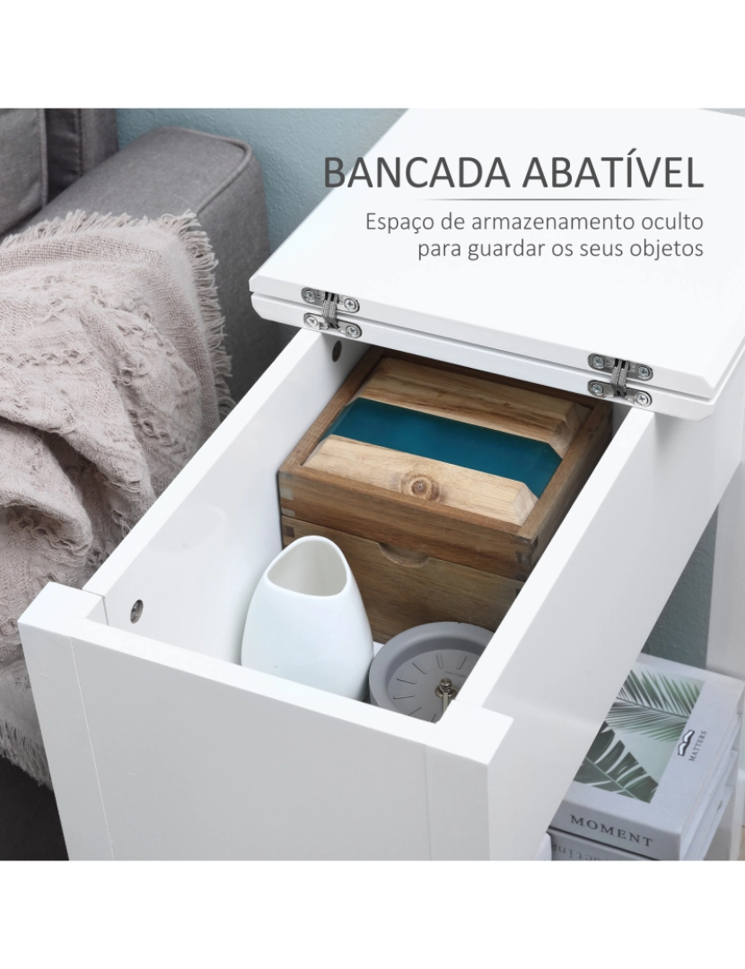 imagem de Mesa Auxiliar 60,5x32,5x70cm cor branco 839-097WT5