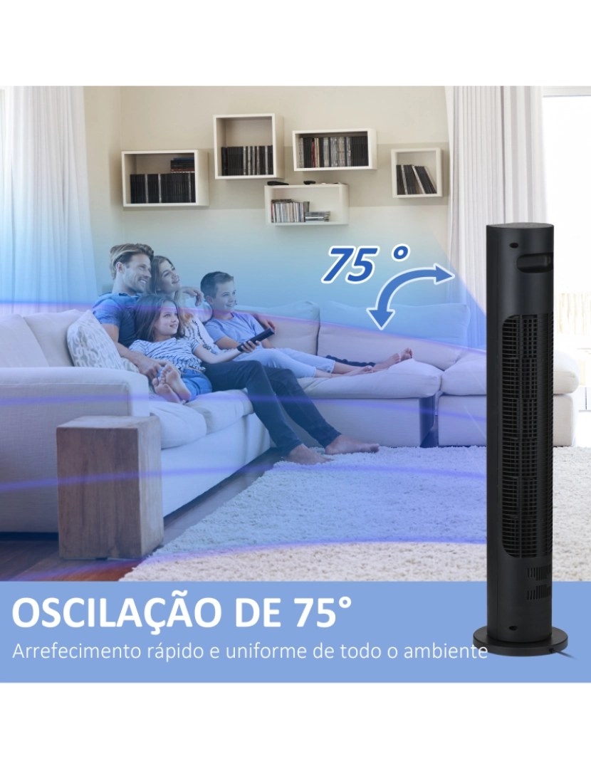 imagem de Ventoinha de Coluna Ø18x78,5cm cor preto 824-064V90BK5